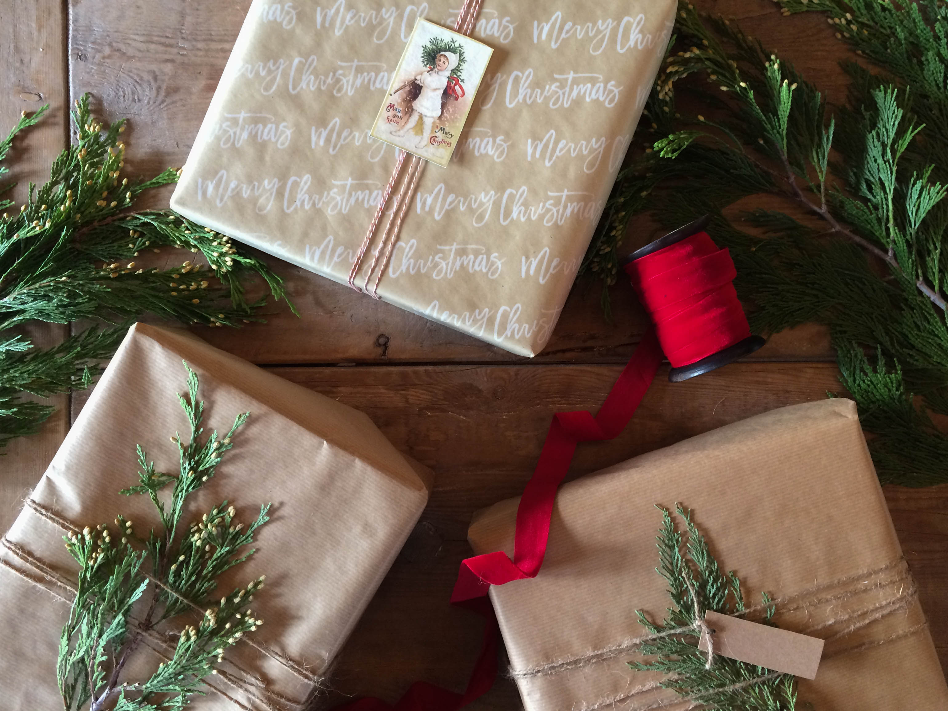 Holiday Gift Wrapping Ideas, Part 1: Kraft Paper - A Pretty Life