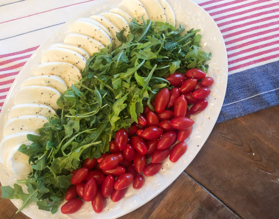 Deconstructed Tomato, Mozzarella and Arugula Salad from Life's Patina at Willowbrook Farm Malvern Pennsylvania